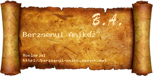 Berzsenyi Anikó névjegykártya